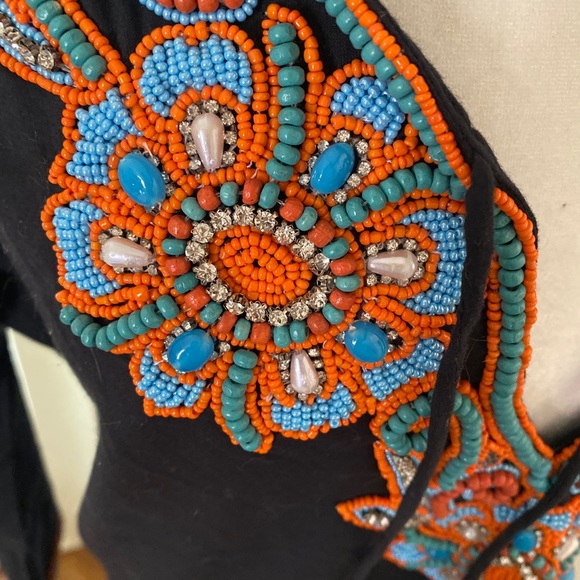 Turquoise embellished coverup in Black size M - Picture 5 of 7